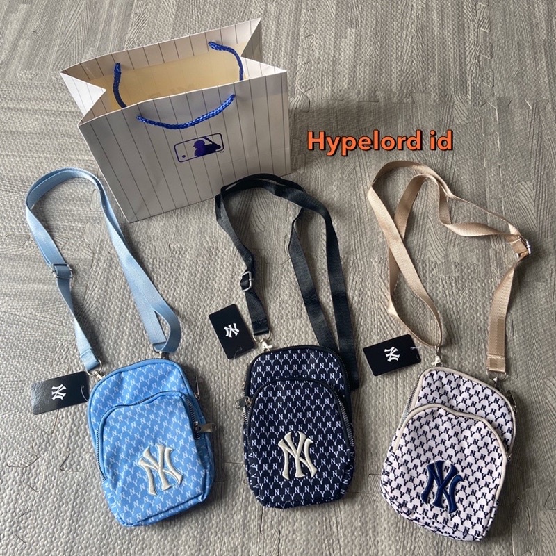 Slingbag / Sling Bag NY Mlb Monogram Blue / biru With Paperbag