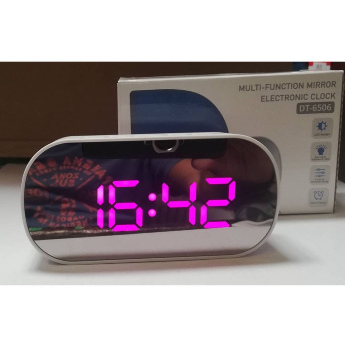 DT-6506 Multifunction Mirror Electronic Clock - DT6506 Jam Multifungsi