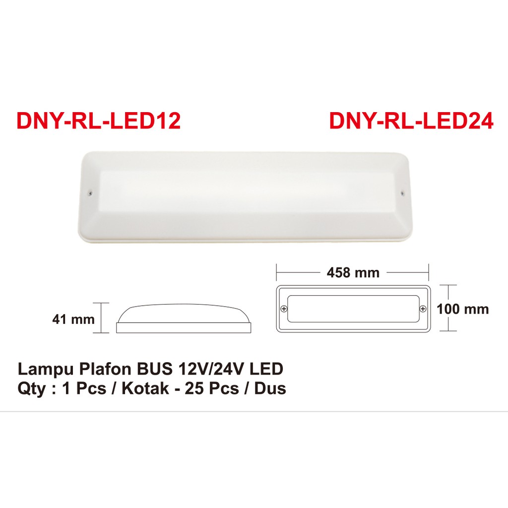 DNY RL LED12&24 Lampu Plafon Bus LED