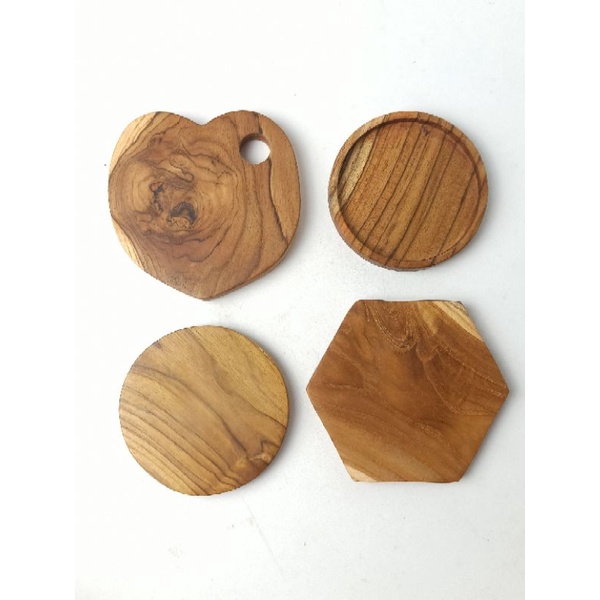 Jual Coaster Tatakan Gelas Kayu Jati Pc Shopee Indonesia