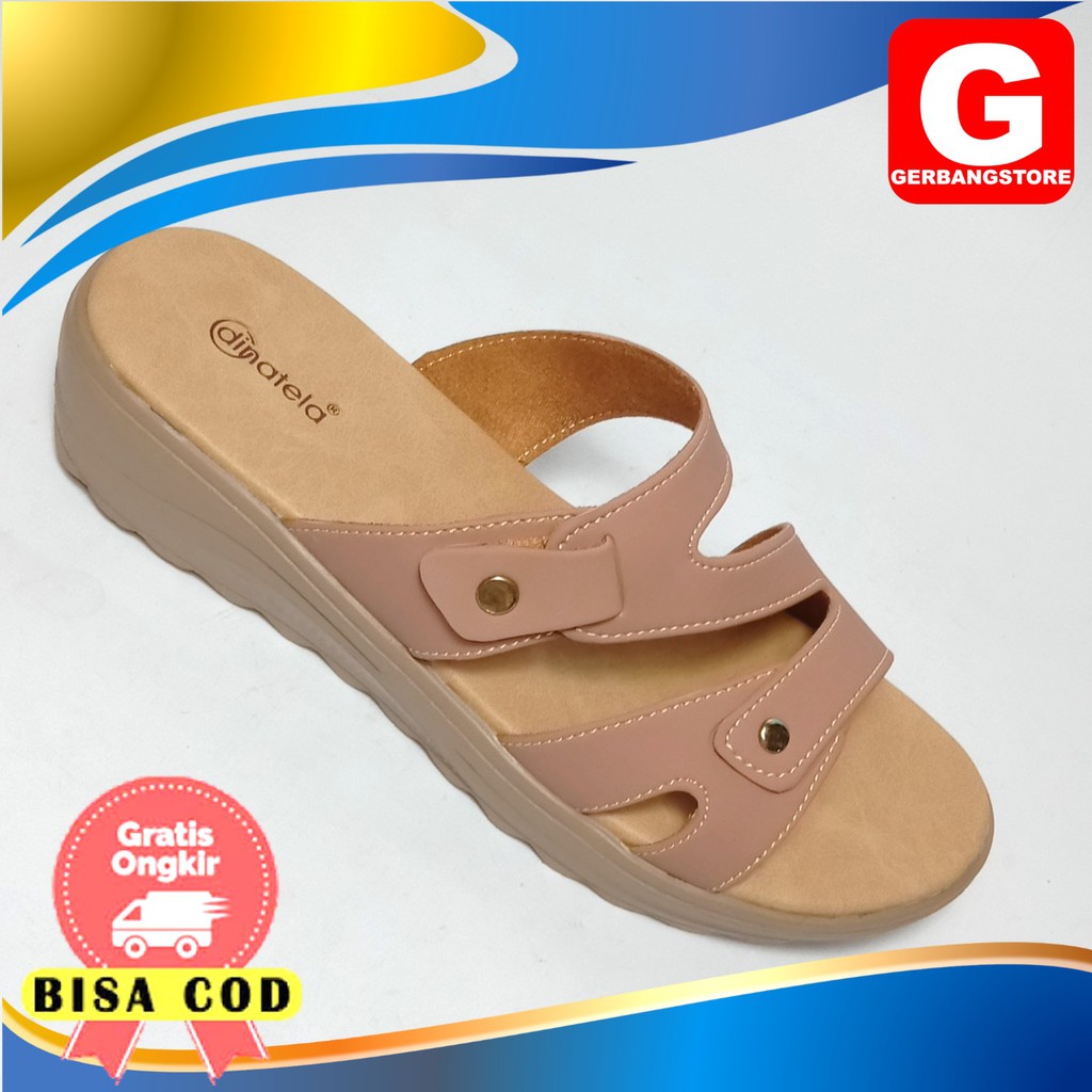 Sandal wanita wedges hak 4,5 cm [ zahra ]