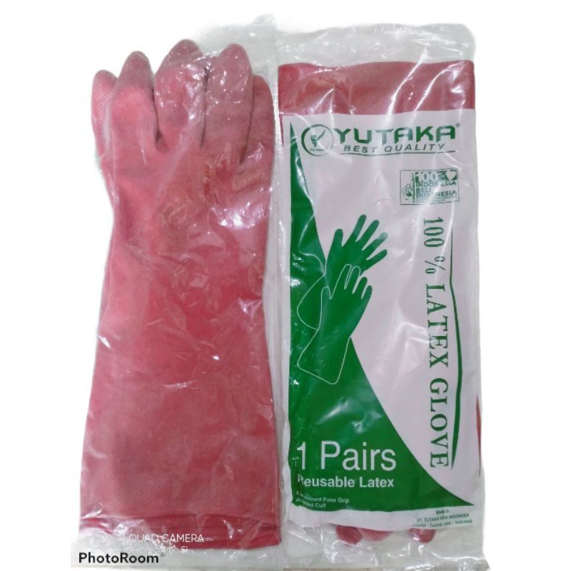 TERMURAH SARUNG TANGAN KARET TERLARIS SARUNG TANGAN LATEX 12 INCH WARNA MERAH