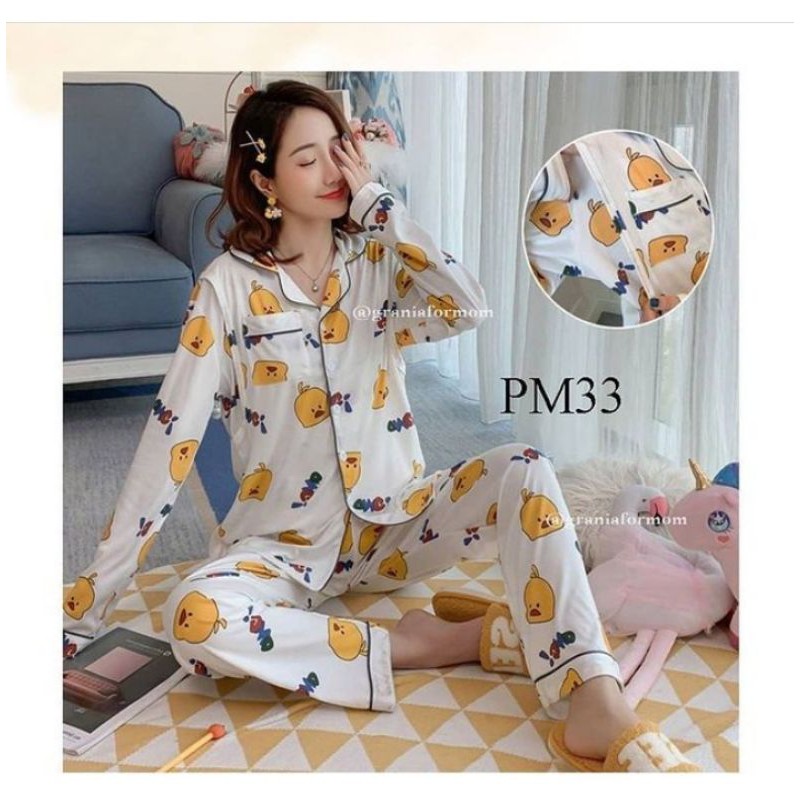 Piyama Baju Tidur Hamil dan Menyusui Premium Impor Quality White Duck.