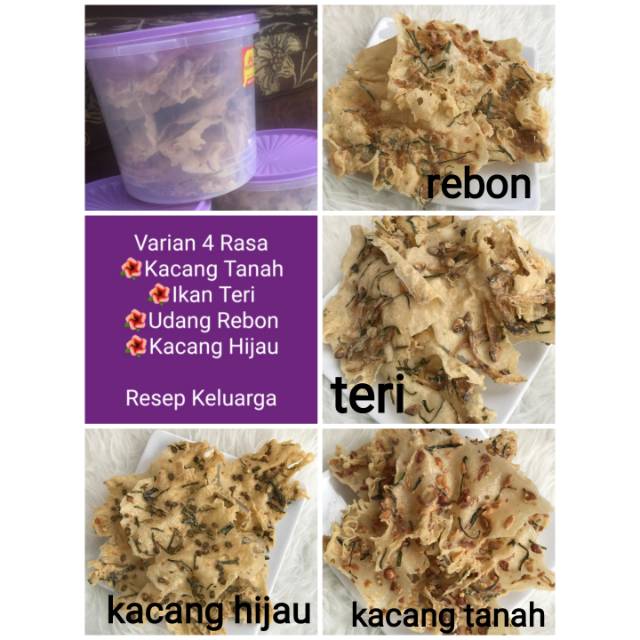 

PEYEK / REMPEYEK HOMEMADE (KACANG TANAH / REBON / TERI / KACANG IJO) toples 5liter Ciledug