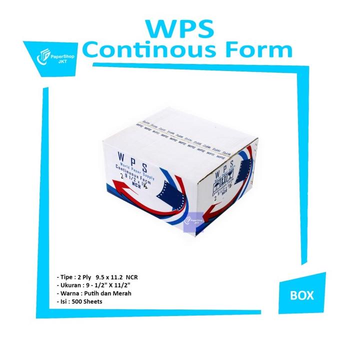 

WPS Continous Form 91/2 x 11/2 2 Ply ( K2/2 WPS ) NCR Star Seller Termurah