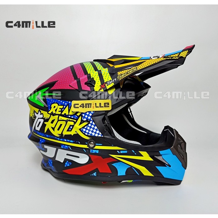 OFC HELM JPX CROSS X10 LADY TO ROCK BLACK DOFF TRAIL SUPER CROSS