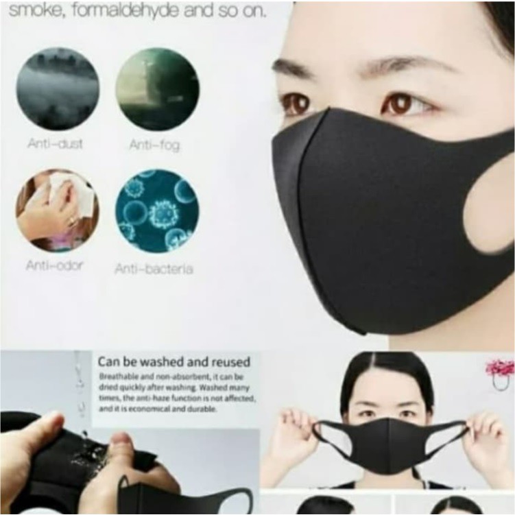 Masker Kain Non Medis Bahan Scuba Model Korea Skuba Bisa Dicuci