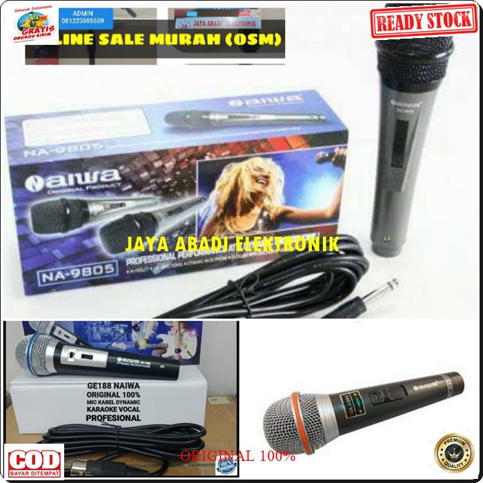 G188 MIC NAIWA KABEL MIKROPHONE CABLE MIK KARAOKE VOKAL AUDIO SOUND SYSTEM PENGERAS SUARA PRO PROFESIONAL DYNAMIC AUX LEGENDARY KTV LIVE ELEKTRONIK TEKNOLOGI BISA SEGALA JENIS ALAT AUDIO SUARA BAGUS TANPA BATERAI TINGGAL COLOK LANGSUNG NYALA