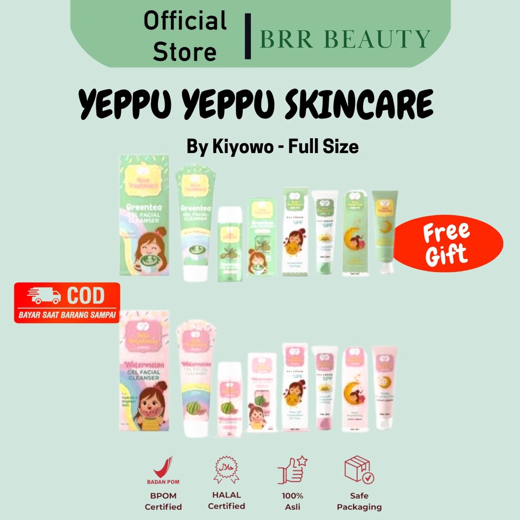 Yeppu yeppu by kiyowo paket skincare hello brightening & acne treatment full size