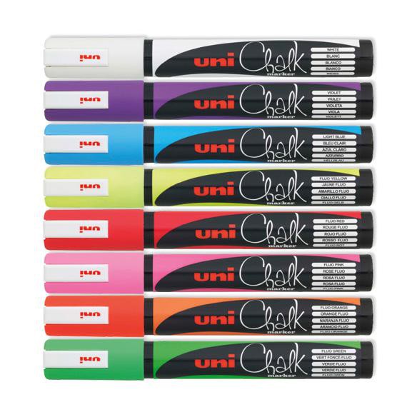 

UNI CHALK MARKER PWE-5M MARKER PEN (MEDIUM POINT) - WHITE