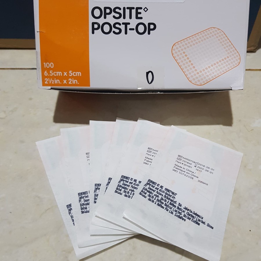 OPSITE POST OP 6,5 × 5 cm / Plester tahan air / Opsite Post-Op Perban Tahan AIr 6,5cm x 5cm