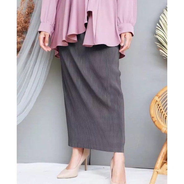 ROK SPAN RAJUT - ROK PREMIUM RAJUT - SPAN ROK - ROK WANITA RAJUT-Rok Abu Tua