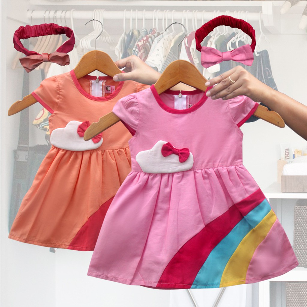 Two Mix Baju  Bayi  Perempuan  Dress Bayi  Cewe Bonus GRATIS 