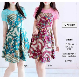 Hot List Dress  Batik  Pesta Imlek  Wanita Modern Etnik Midi 