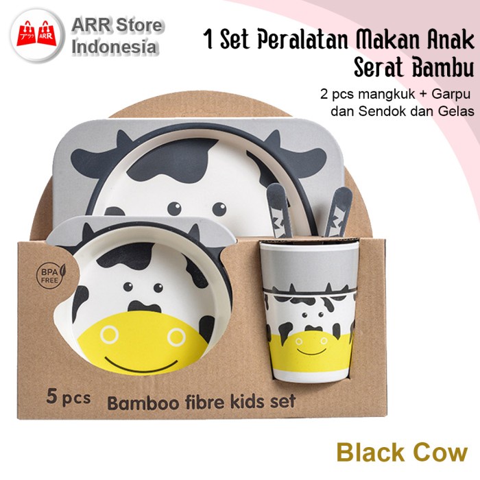 Tempat Makan Bayi Gift Babiesfirst Bamboo Feeding Set Tempat Alat Makan Anak Bayi Cow