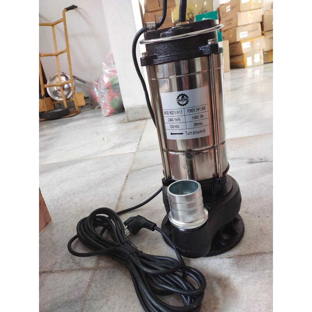 MAXPUMP WQD15-15-1.5 Mesin Pompa Air Pompa Celup Air Kotor Submersible Pump 2inch 1500watt 2HP 220volt Air Banjir