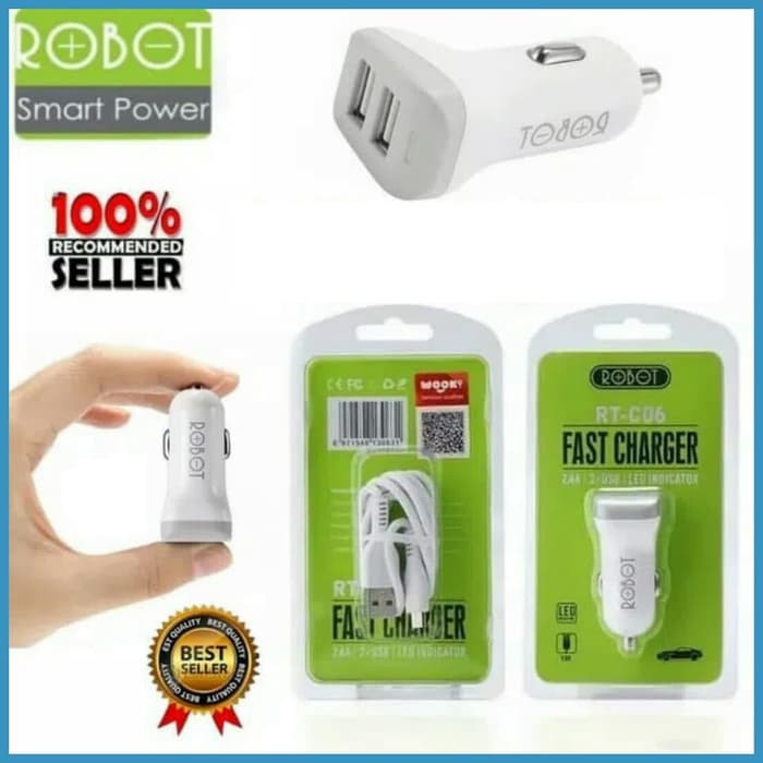 SAVER ROBOT RT-C06 2 USB / CHARGER MOTOR MOBIL RTC06 MOBILE CHARGER