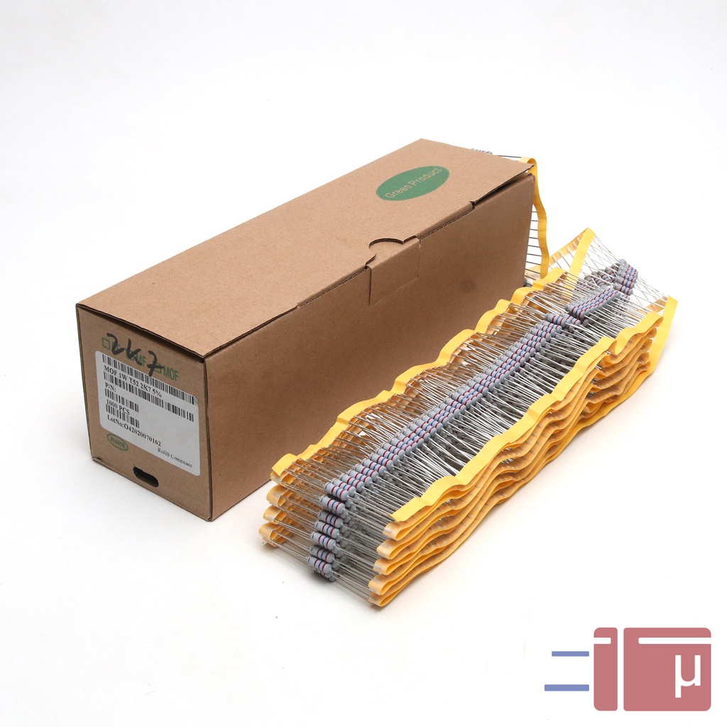 x10 Resistor 2K7 2.7K 1W Metal Oxide 5% Taiwan Kaki Tembaga