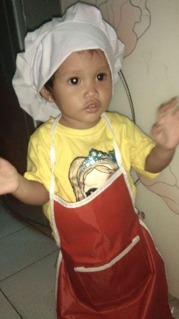 ✔️✔️cod Celemek Anak Apron Anak Dan Topi Chef  Termurah
