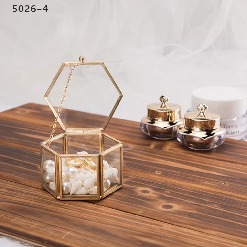 5026-4 Geometrical Glass Jewelry Box Jewelry Organize Holder Ring Box Jewelry Storage 5026-4