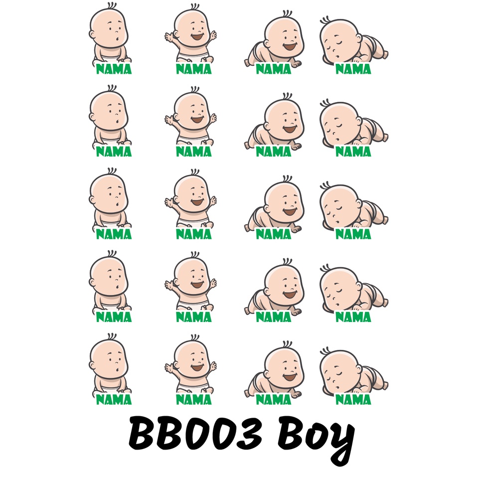 

Sticker Nama Cutting Label Waterproof Tahan Air Baby 03 (BB003)