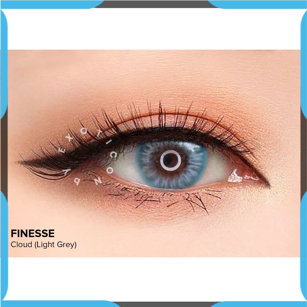 SOFTLENS FINESSE CLOUD LIGHT GREY (-050 S/D -600) 14.2 MM BY EXOTICON lensa  mata Softlen minus