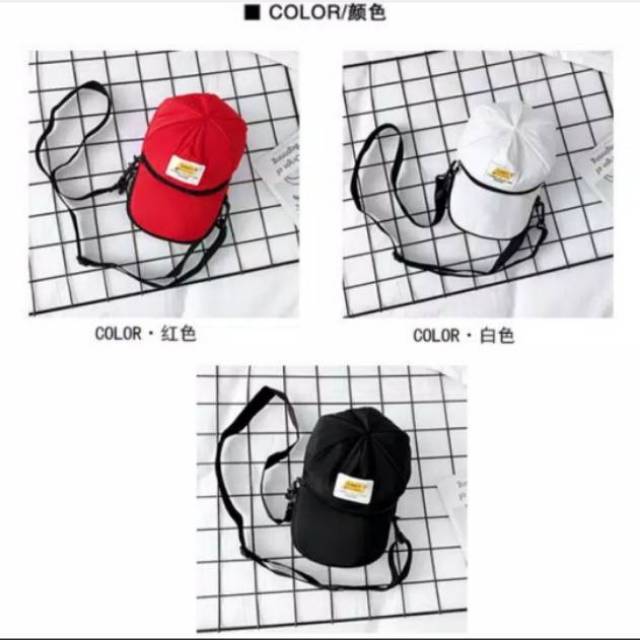 Tas Selempang Mini Bentuk TOPI / Tas Hang Out Keren