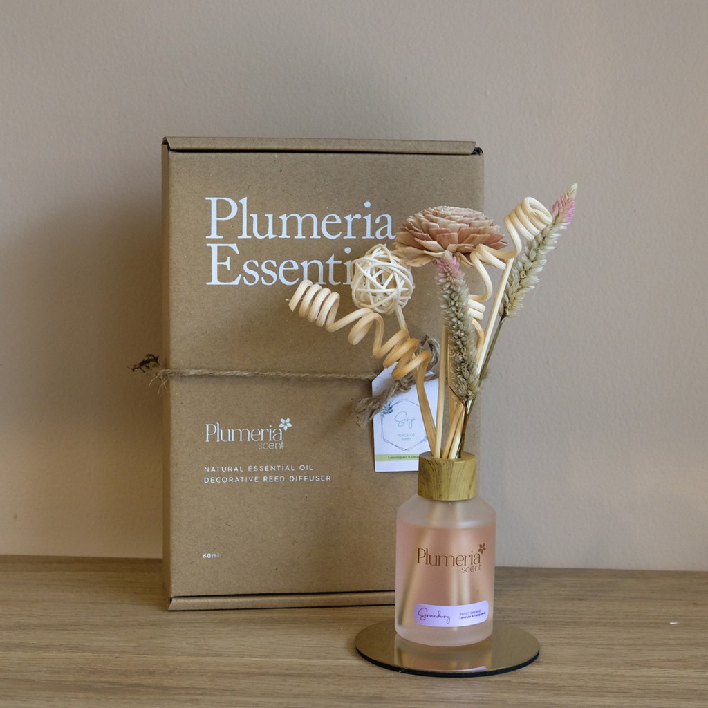 Reed Diffuser Plumeria Scent Essential Oil - Senandung Pengharum Ruangan-FULL SET