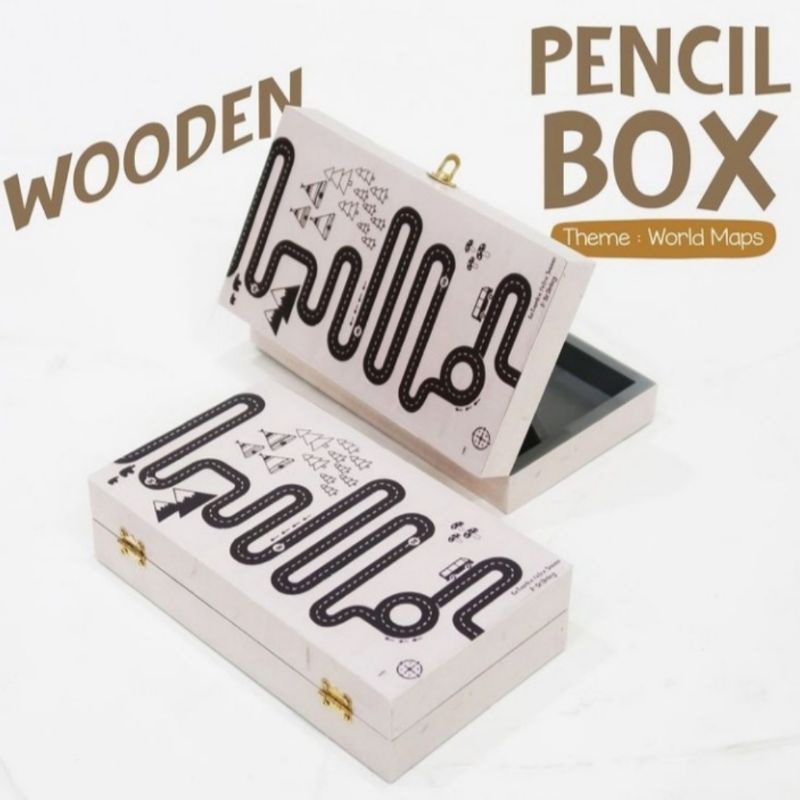 

PENCIL BOX Kotak Pensil Kayu TEMPAT ALAT TULIS Pen Box Custom