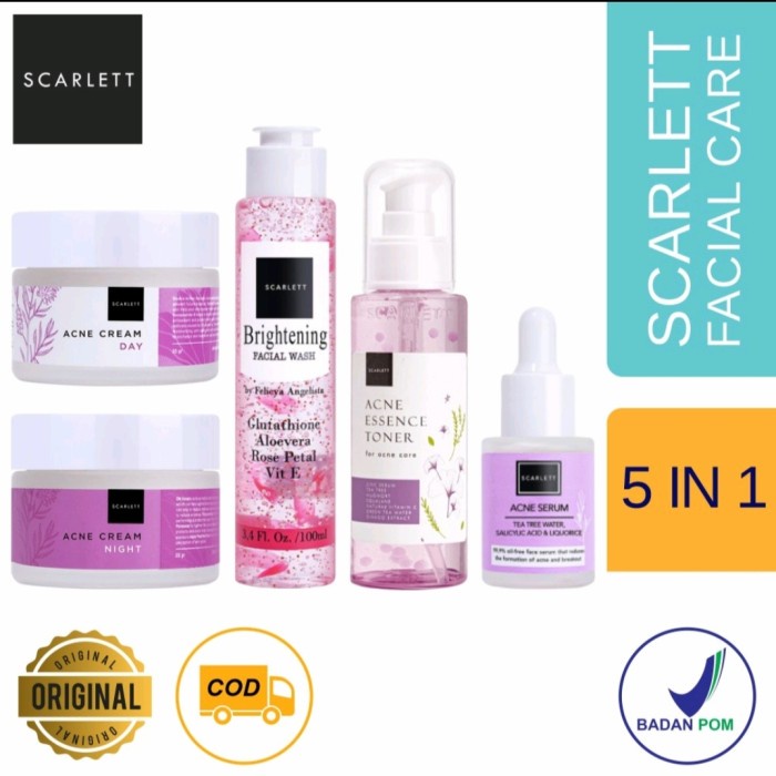 Paket JERAWAT SCARLETT SCARLET ACNE SERUM DAN CREAM - ACNE 3 IN 1