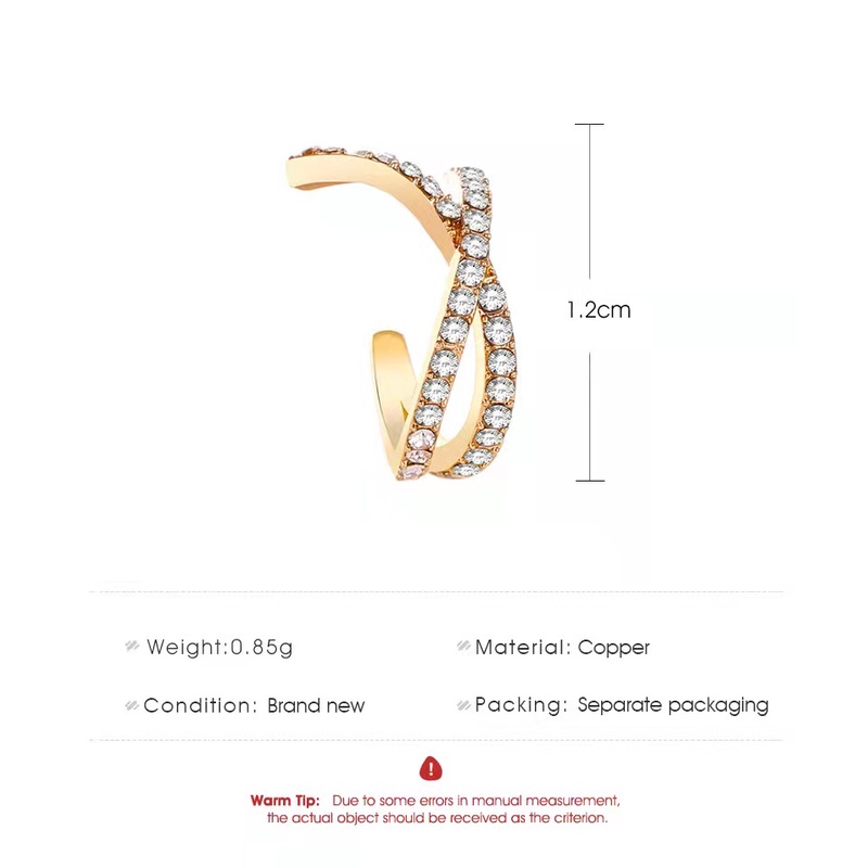 Aksesoris Fashion Anting Klip Bentuk Silang Adjustable Untuk Wanita - Anting Klip Wanita