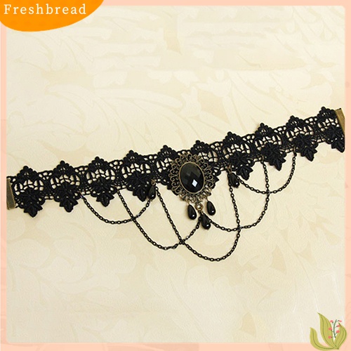 [TERLARIS]Women Retro Gothic Black Chokers Lace Hollow Chain Collar Fashion Necklace