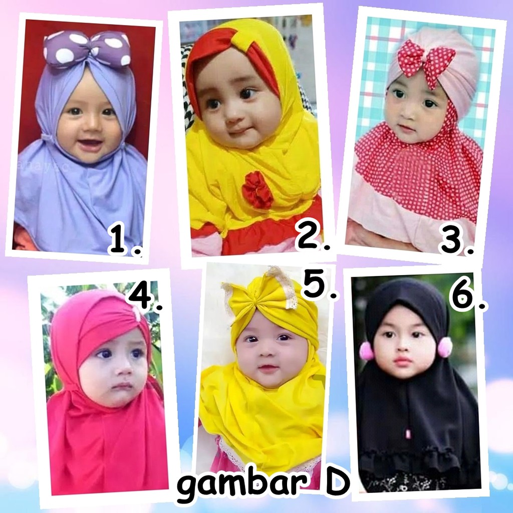 (0-3 tahun) kerudung anak bayi katalog / jilbab bayi / hijab lucu-D