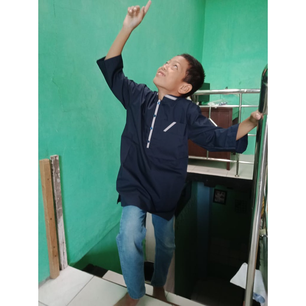 Baju Muslim Atasan  Koko Anak Model Turki Lengan Raglan