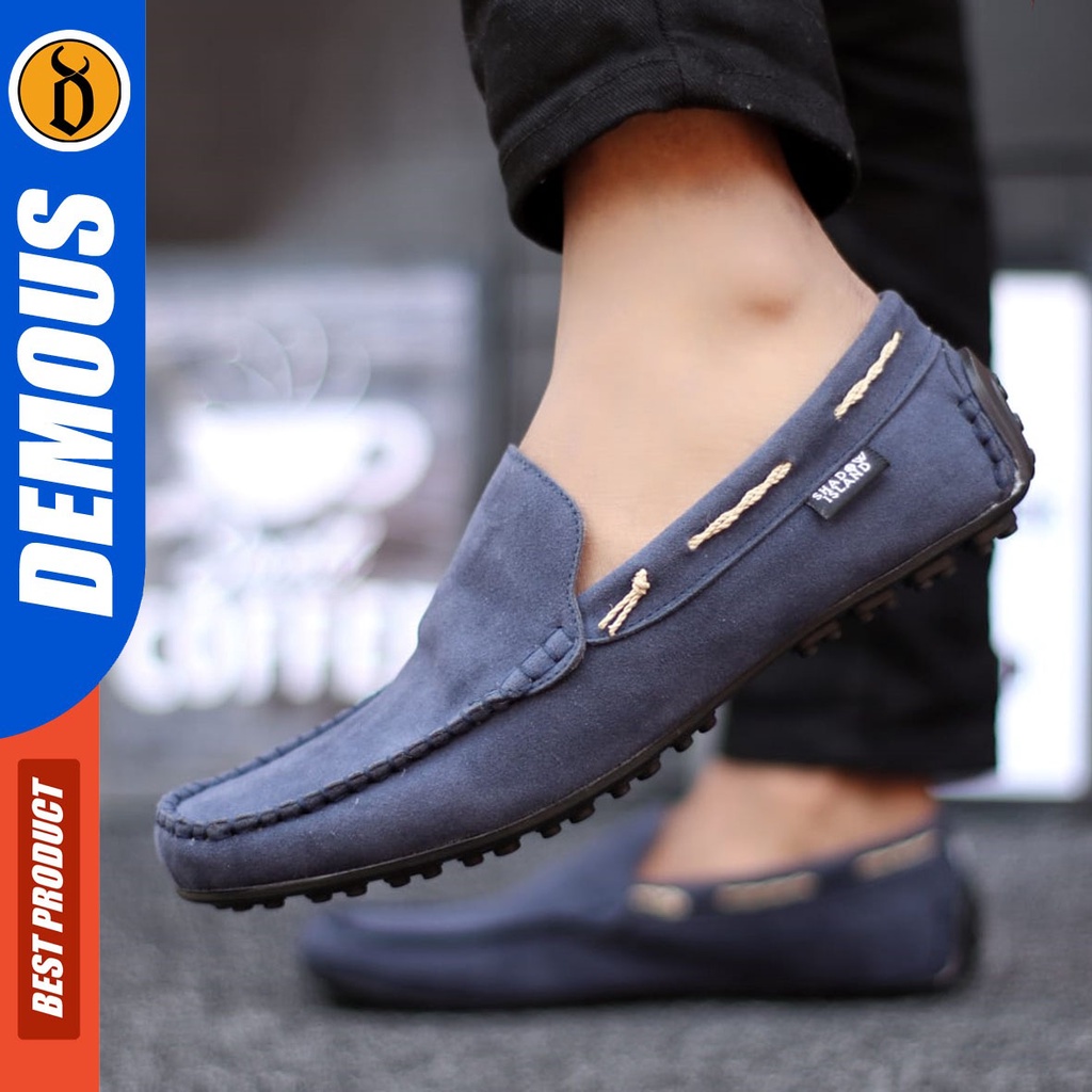 DEMOUS Hiosoka - Sepatu Slip On Santai Casual Slop Kerja Pria