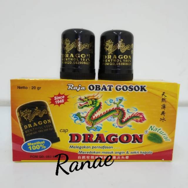 20gr Obat Gosok Dragon Menthol 100% Meredakan masuk angin