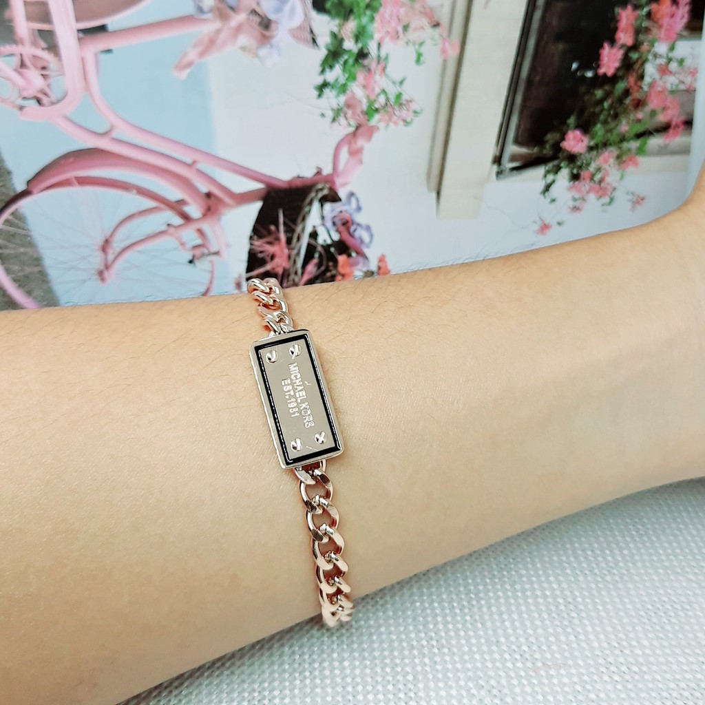 Gelang Titanium Rantai Tebal Motif Plate Rose Gold - BB562