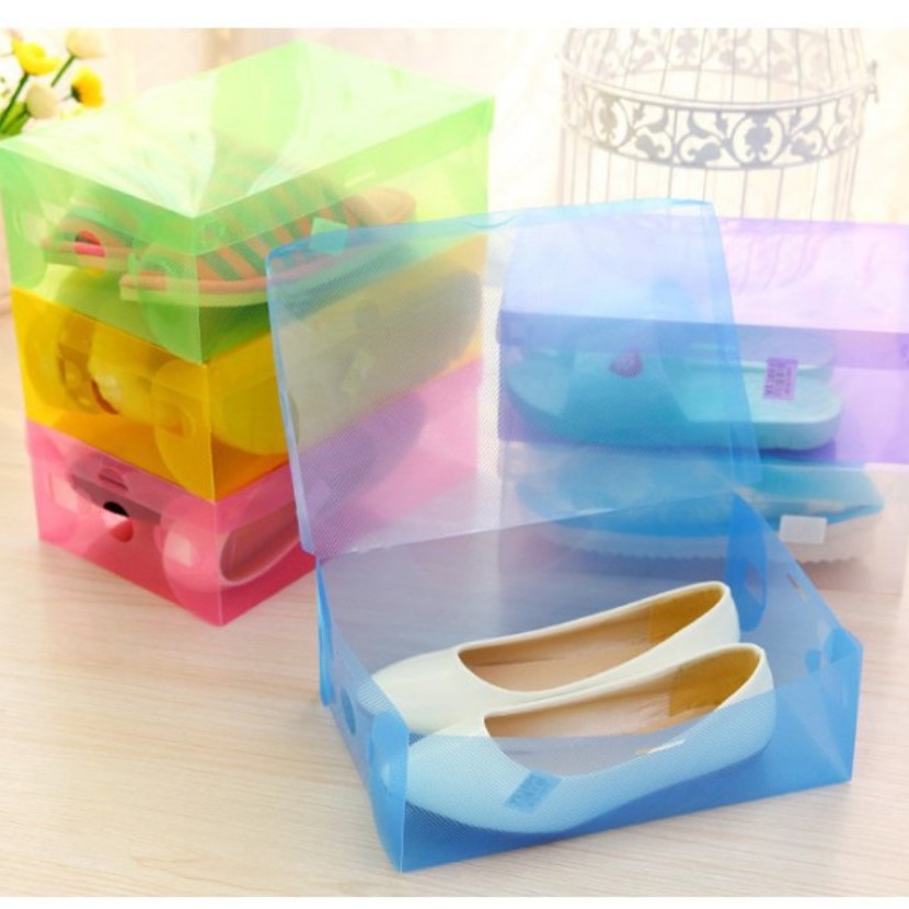 PA Kotak Sepatu Transparan Warna Warni Shoes Box Kotak Sepatu Warnawarni Transparent Rainbow