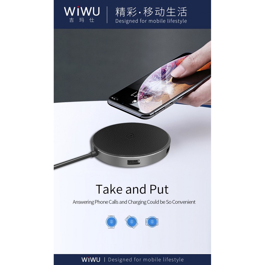 WIWU APOLLO A641WC - 5-in-1 USB-C Hub and Fast Charge Wireless Charger