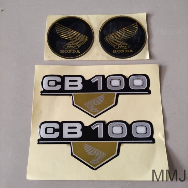 Sticker emblem stiker timbul sayap honda cb 100 gold kuning berkualitas