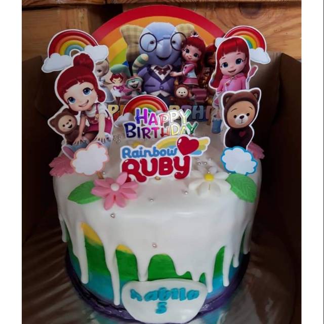 

KUE ULANG TAHUN (RAINBOW RUBY BIRTHDAY CAKE)