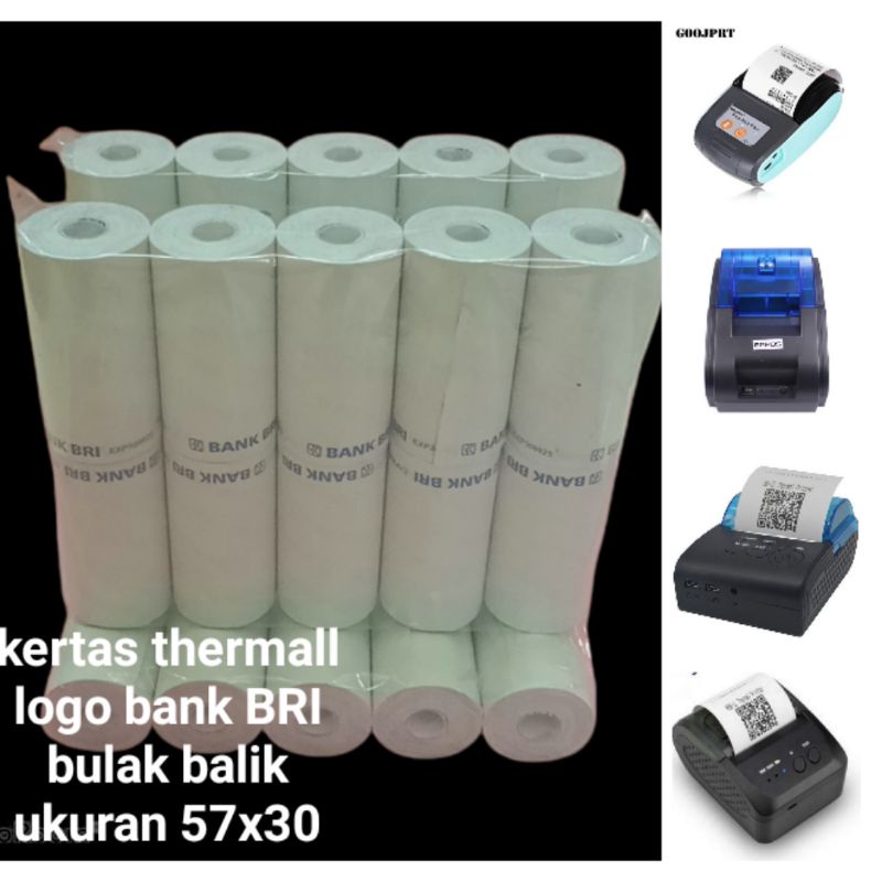 

kertas thermall logo bank bri ukuran57x30 EDC