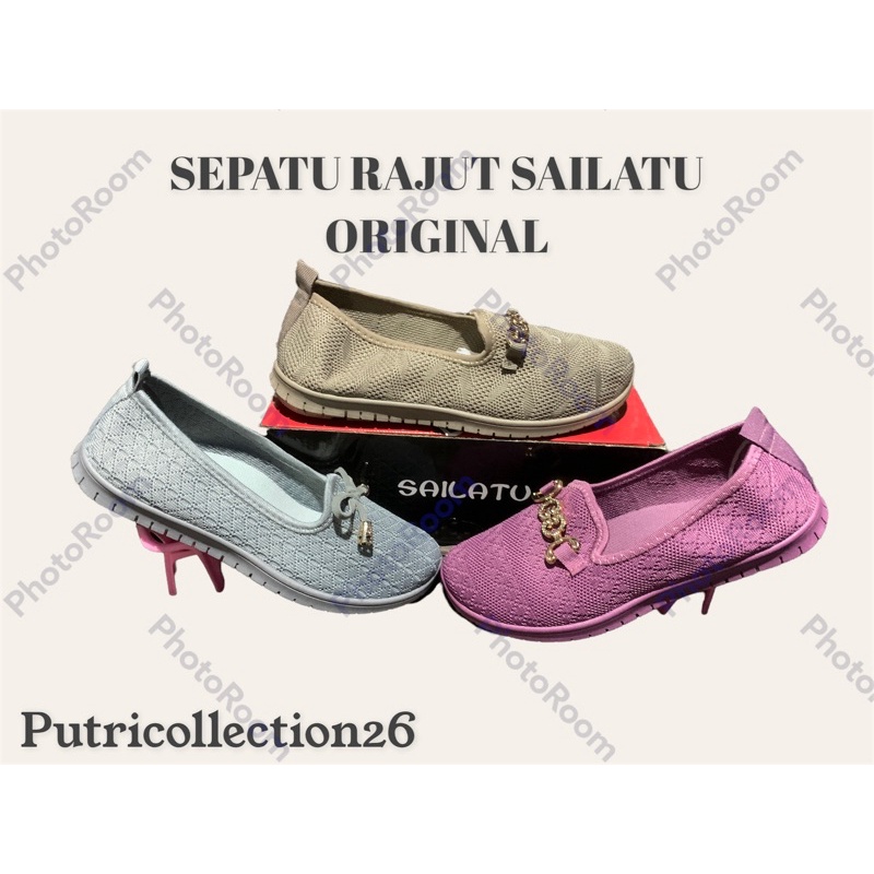 SEPATU RAJUT WANITA SLIP ON MERK SAILATU ORIGINAL IMPORT