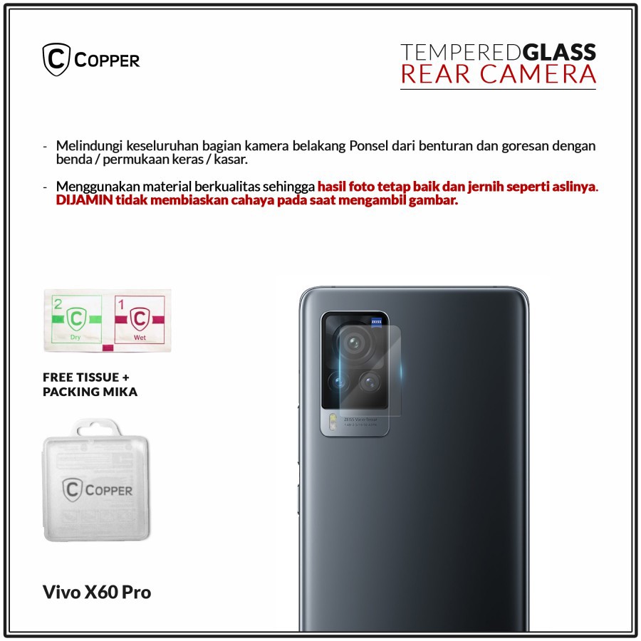 Vivo X60 Pro - Copper Tempered Glass Kamera