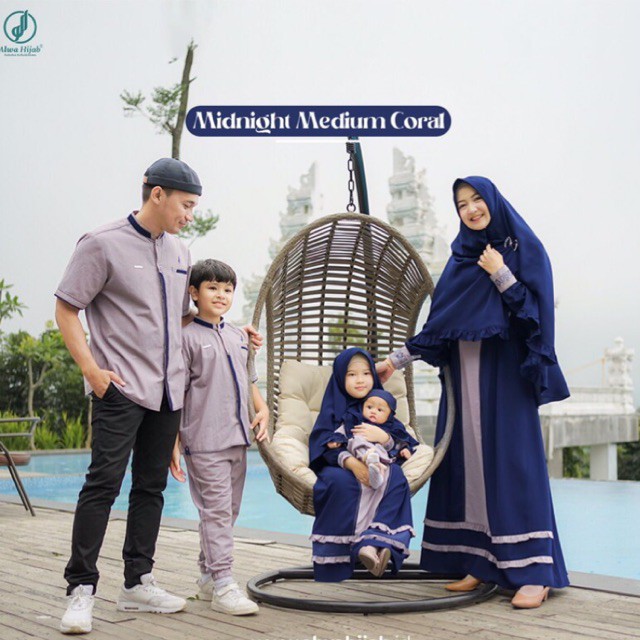 SARIMBIT TERBARU HARMONY ORIGINAL ALWA HIJAB/Sarimbit Keluarga/gamis komo couple Lebaran