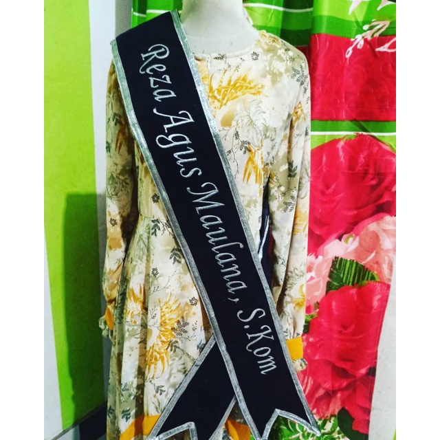 Custom Selempang Wisuda Bordir