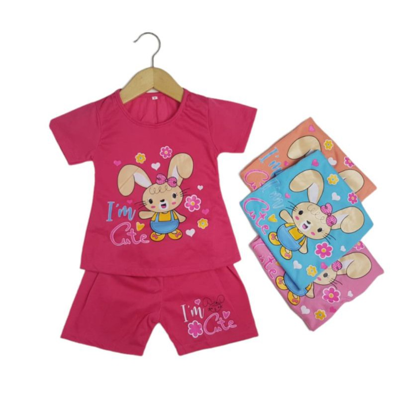 SETELAN BAJU ANAK PEREMPUAN NEW MOTIF BUNNY SMALL 2-6 TAHUN