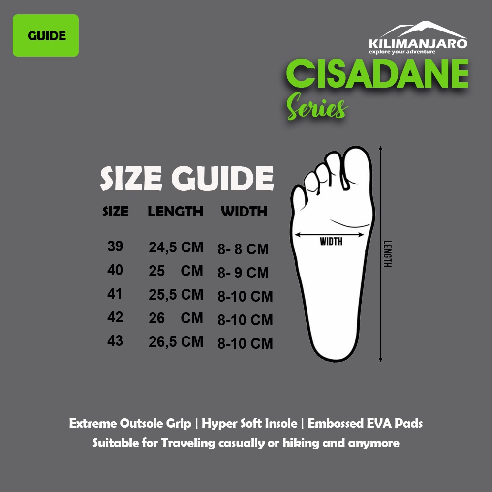 Sandal Jepit Gunung Kilimanjaro Cisadane - Sandal Hiking dan  Sendal Tracking - Sandal Gunung