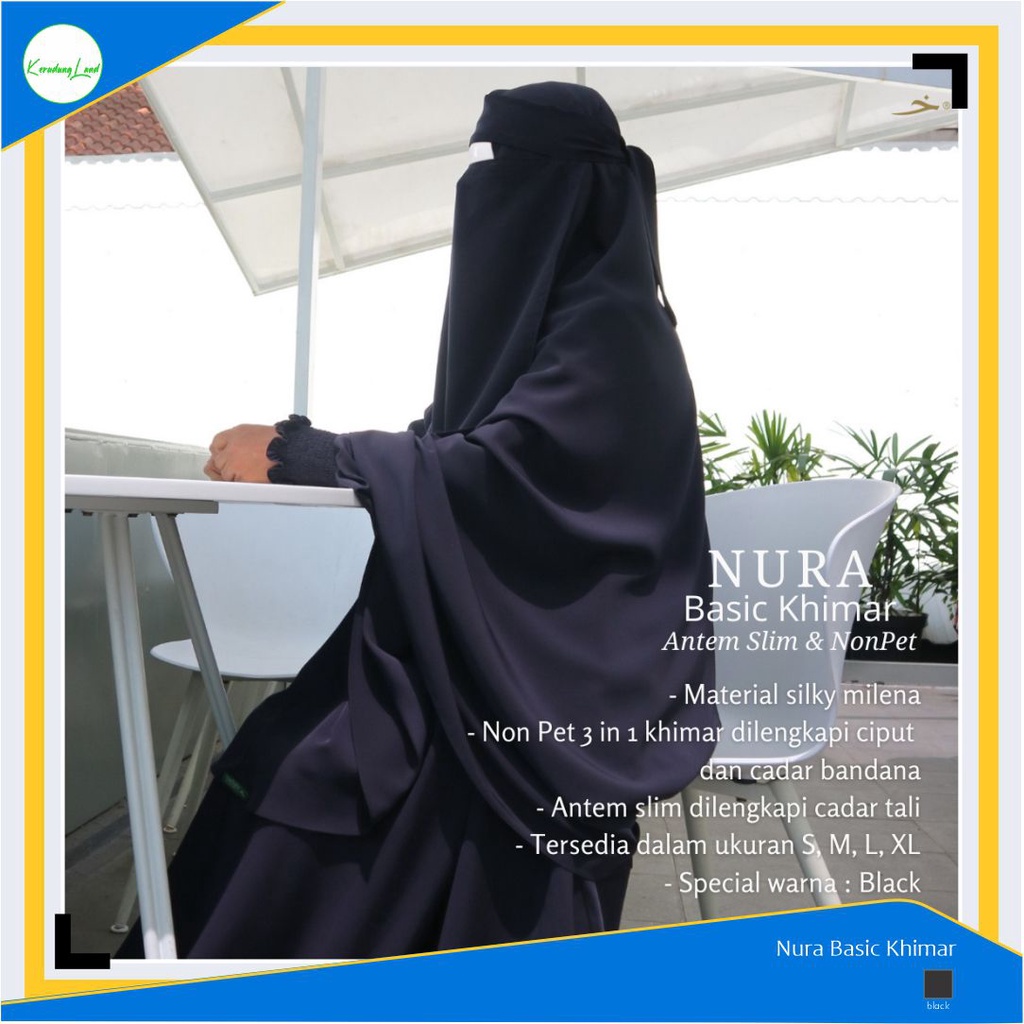 Nura Basic Hijab Kerudung Syari Niqab Khadijah Indonesia