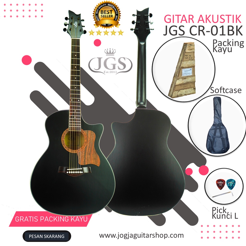 GITAR AKUSTIK JGS GUITAR CR 01-BK